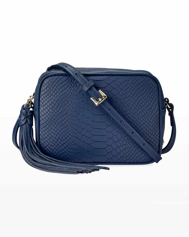 Madison Python-Embossed Leather Crossbody Bag